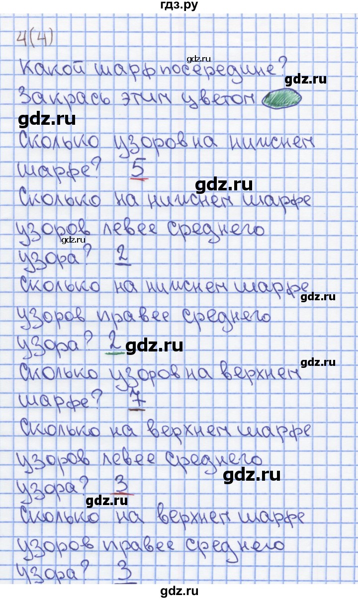 ГДЗ по математике 1 класс Бененсон рабочая тетрадь  тетрадь №1. страница - 4, Решебник №1