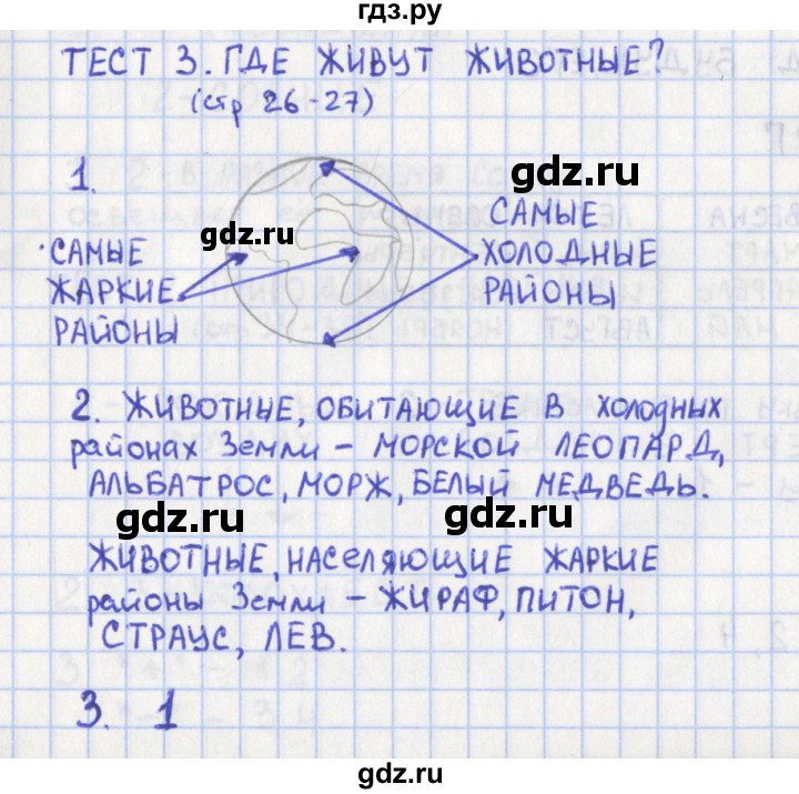 ГДЗ по окружающему миру 1 класс Глаголева предварительный, текущий и итоговый контроль (Плешаков)  страница - 26, Решебник